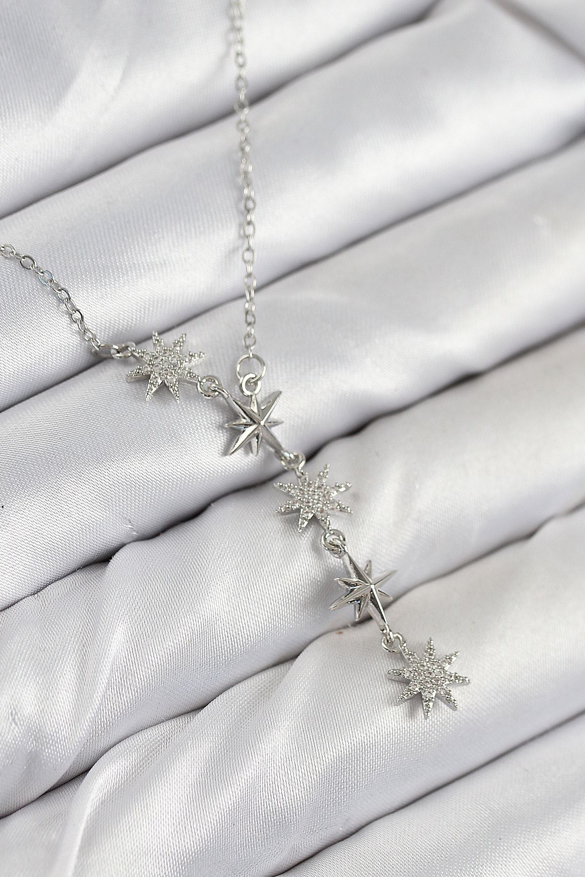 YRTCL 316L Çelik Yıldız Model Gümüş Renk Kadın Kolye