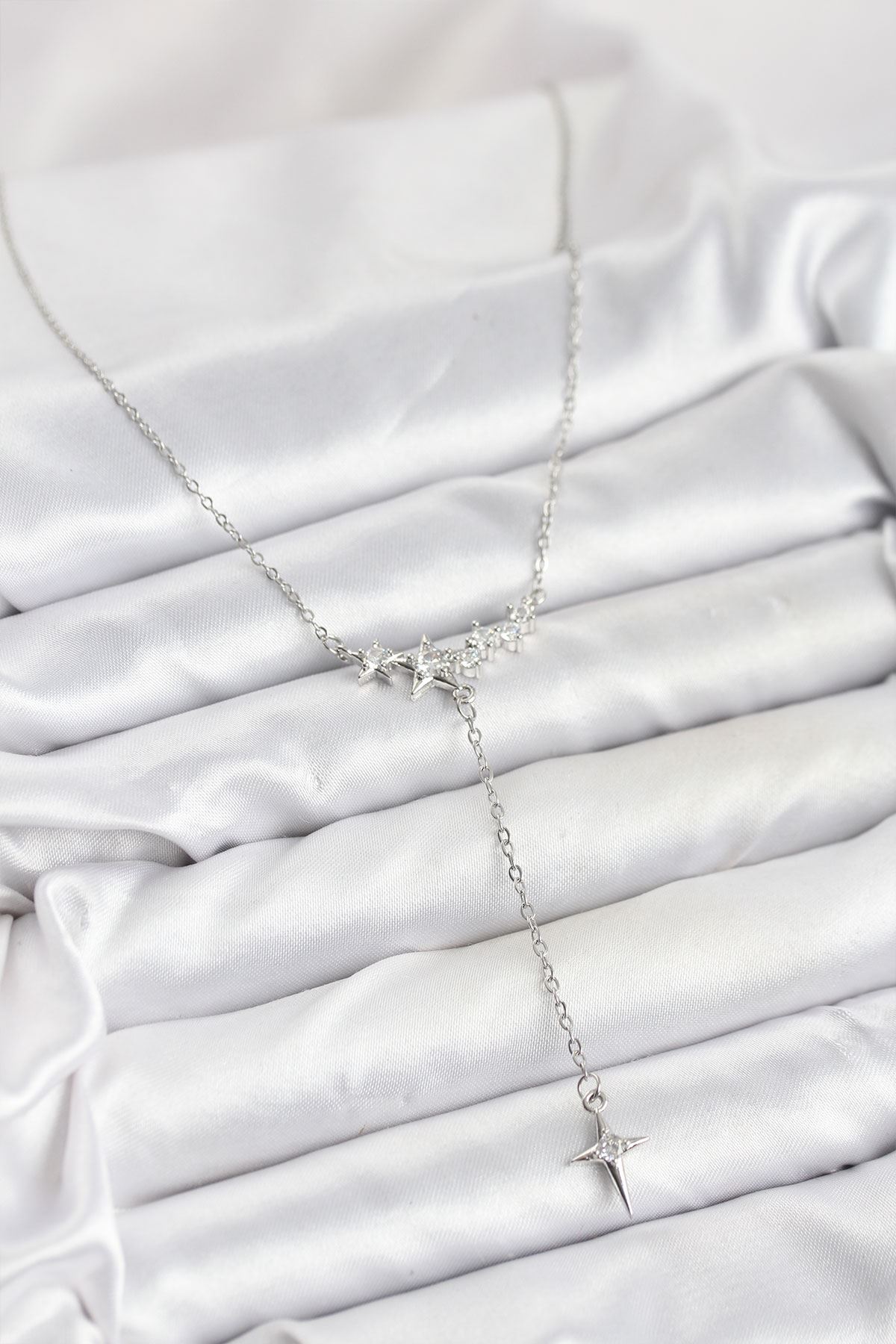 YRTCL 316L Çelik Zincir Gümüş Renk Yıldız Model Y Kadın Kolye