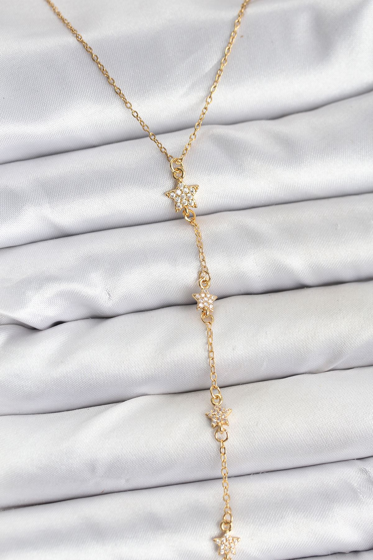 YRTCL 316L Çelik Zincir Gold Renkli Yıldız Model Kadın Y Kolye