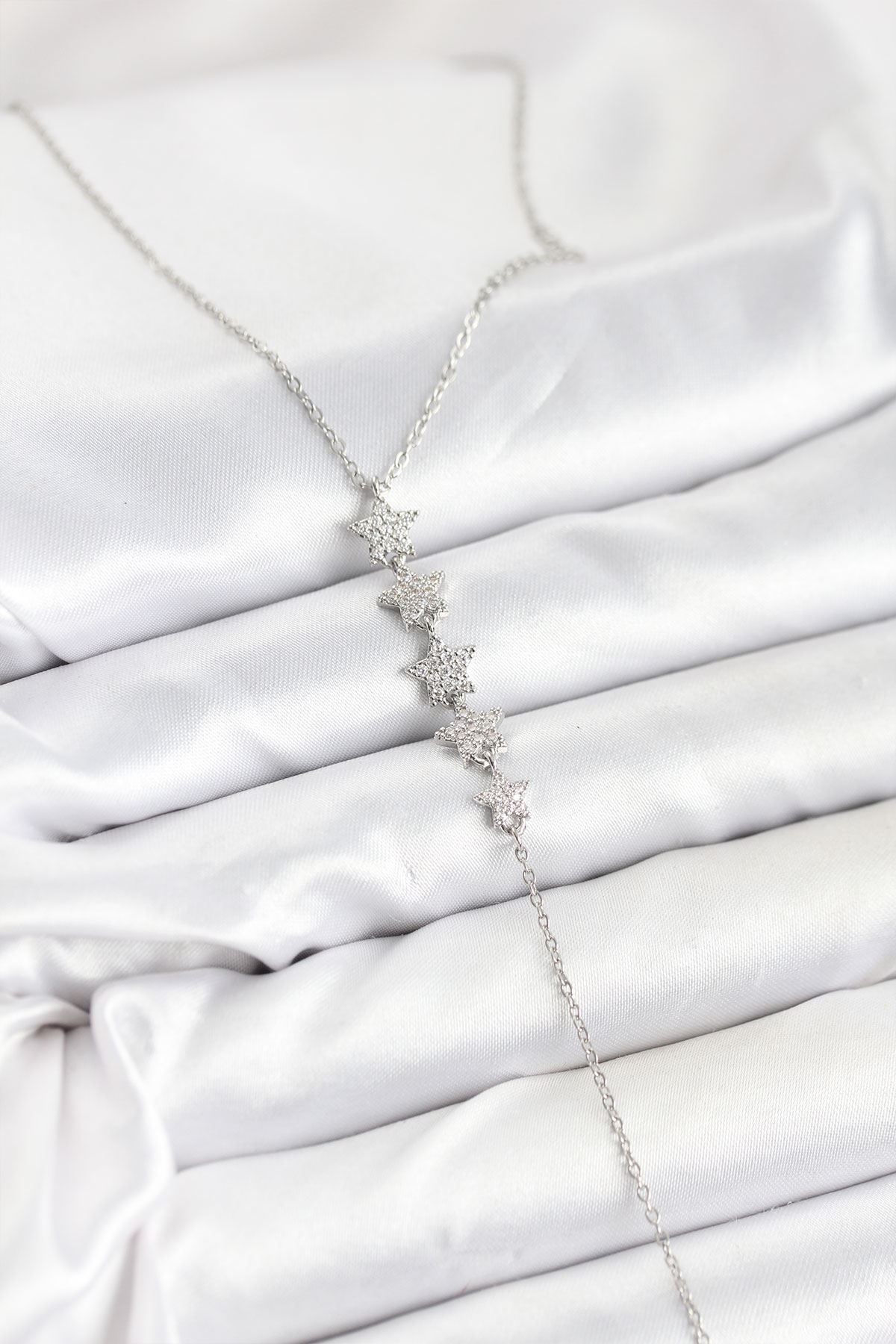 YRTCL 316L Çelik Zincir Gümüş Renk Yıldız Model Y Kolye