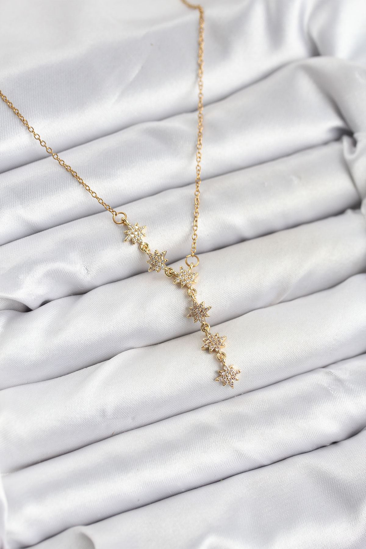 YRTCL 316L Çelik Zincir Gold Renk Kutup Yıldızı Model Kadın Kolye