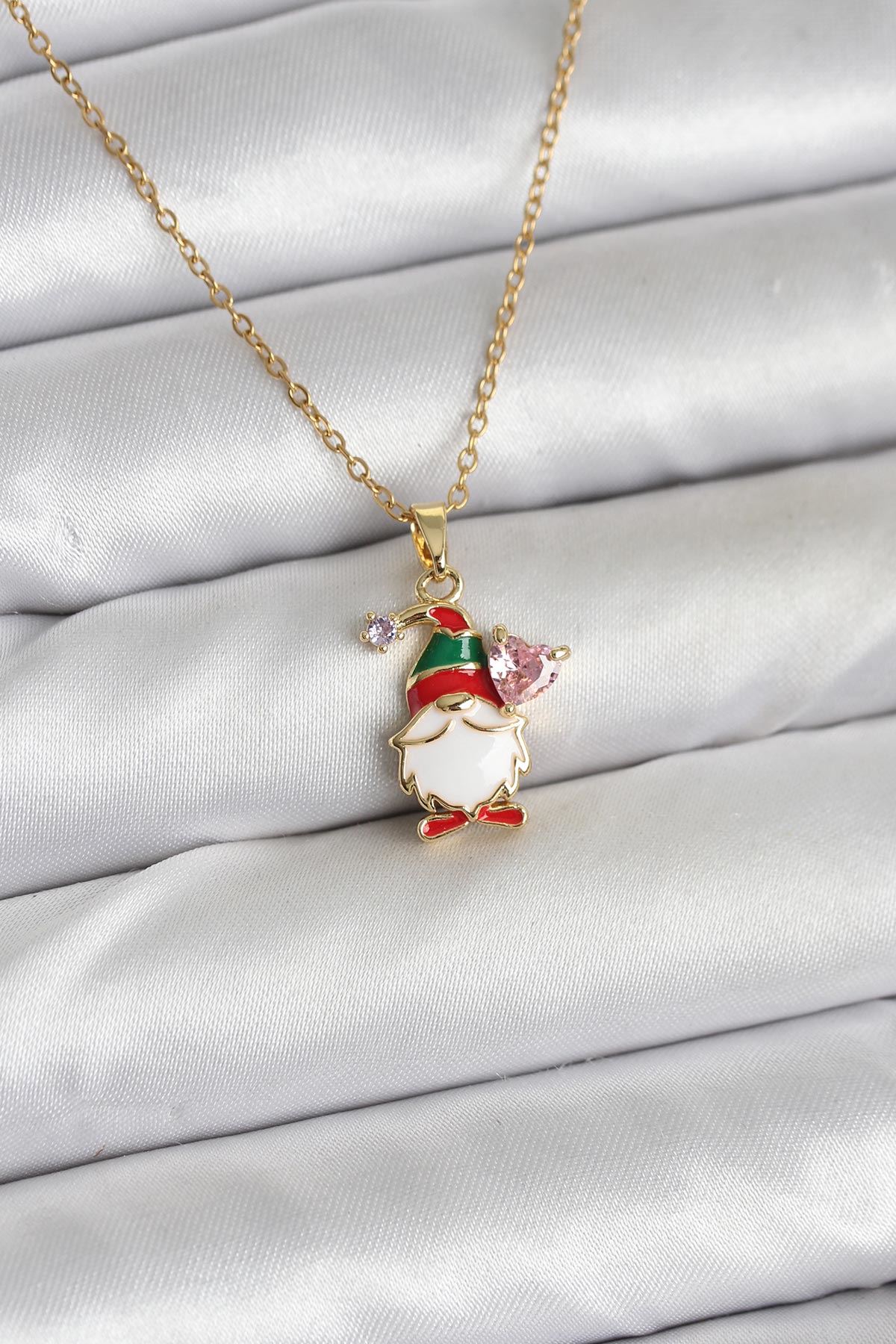 YRTCL 316L Çelik Zincir Gold Renk Yılbaşı Teması Kadın Kolye