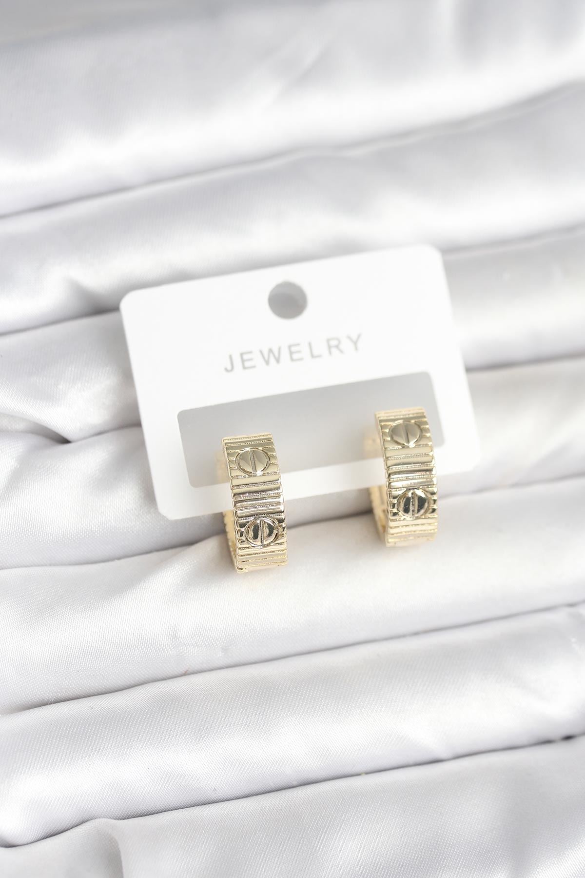 YRTCL Pirinç Gold Renk Halka Kadın Küpe