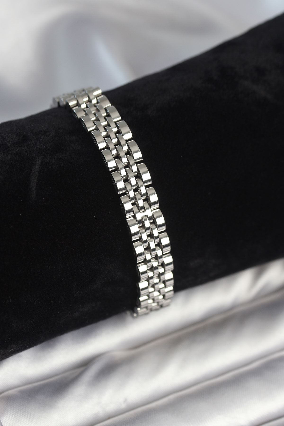 YRTCL 316L Çelik 9 mm Kalınlıkta Gümüş Renkli Erkek Bileklik