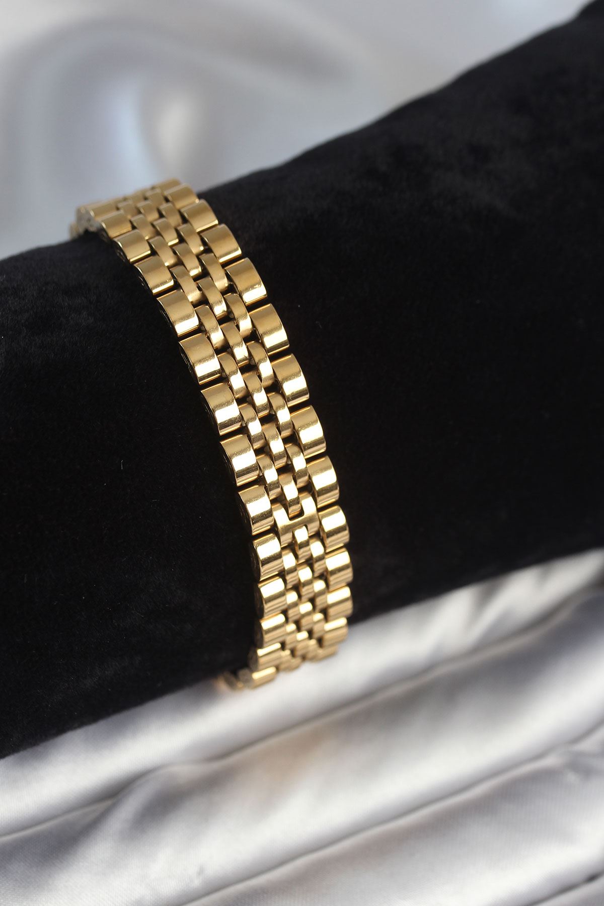 YRTCL 316L Çelik 12 mm Kalınlıkta Gold Renkli Erkek Bileklik