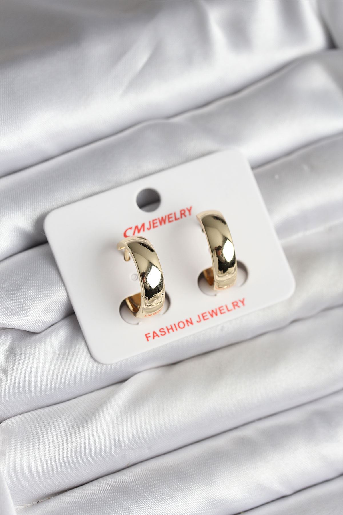 YRTCL 14K Gold Renk Kaplama Halka CM Kadın Küpe