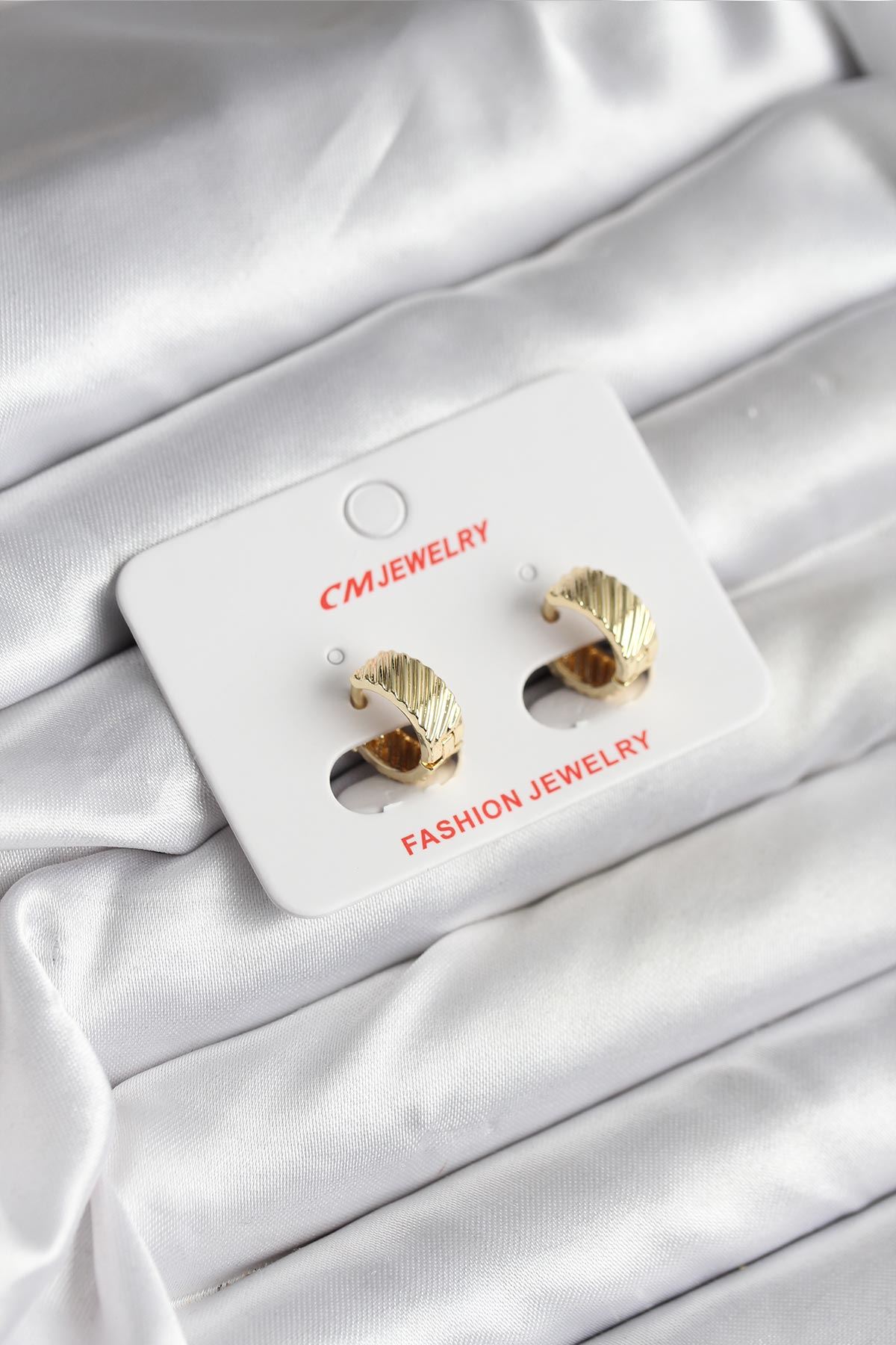 YRTCL 14K Gold Renk Kaplama CM Kadın Küpe