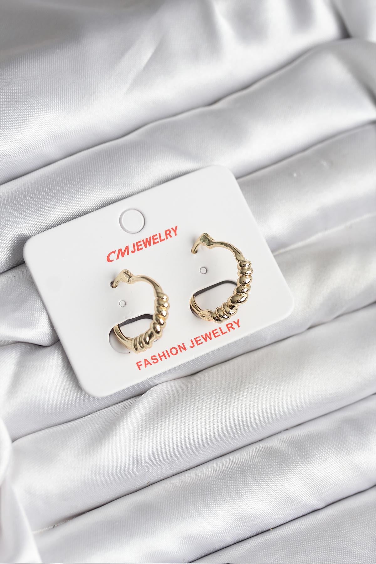 YRTCL 14K Gold Renk Kaplama CM Kadın Küpe