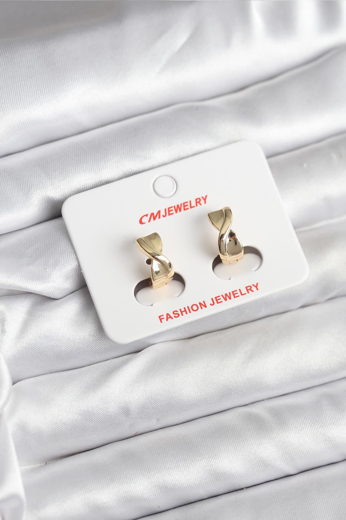 YRTCL 14K Gold Renk Kaplama CM Kadın Küpe