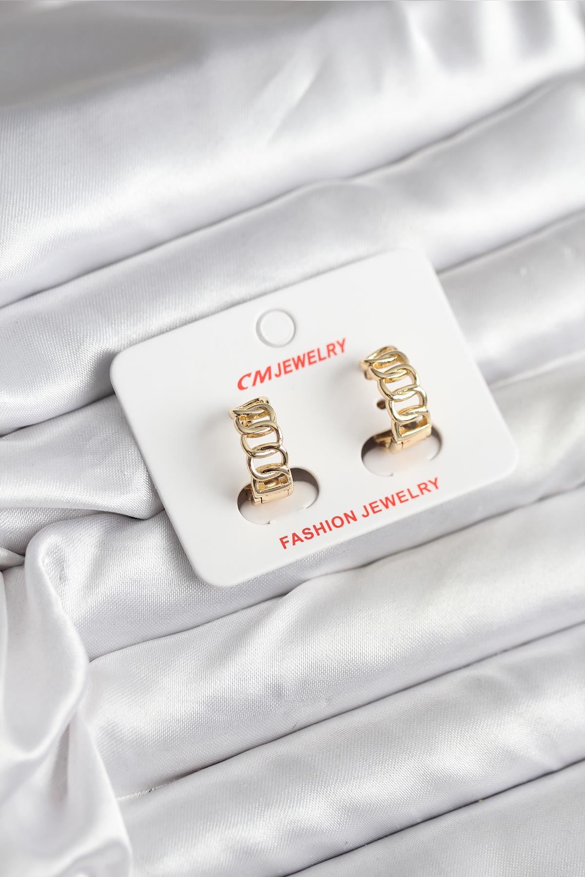 YRTCL 14K Gold Renk Kaplama Samanyolu Model CM Kadın Küpe