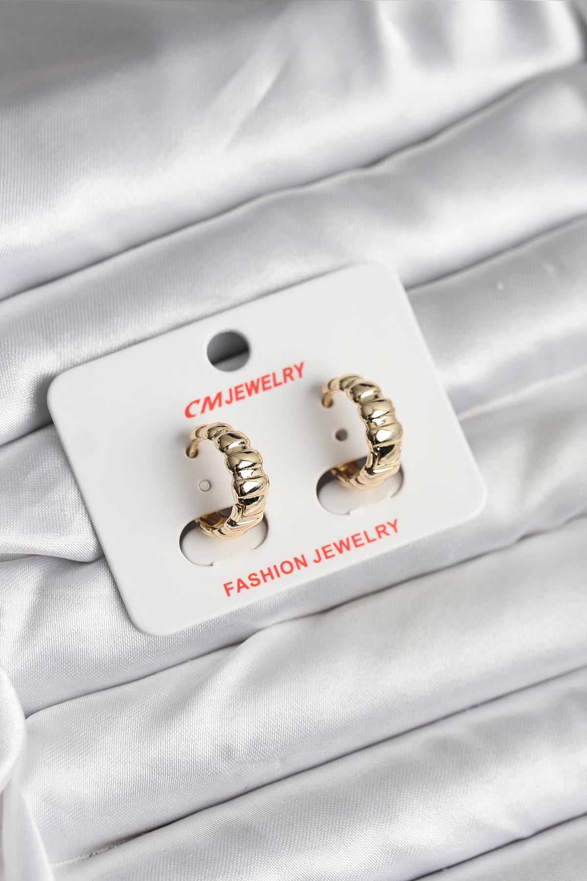 YRTCL 14K Gold Renk Kaplama CM Kadın Küpe