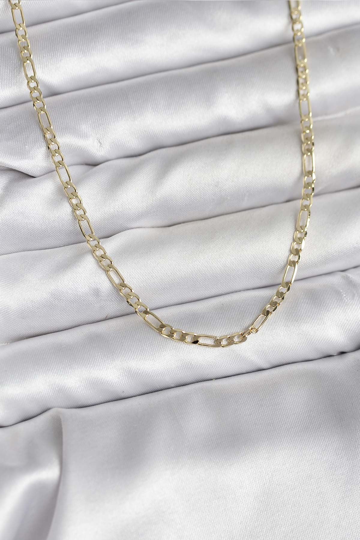 YRTCL 14K Gold Renk Kaplama Kuşgözü Zincir Model Pirinç CM Kadın Kolye