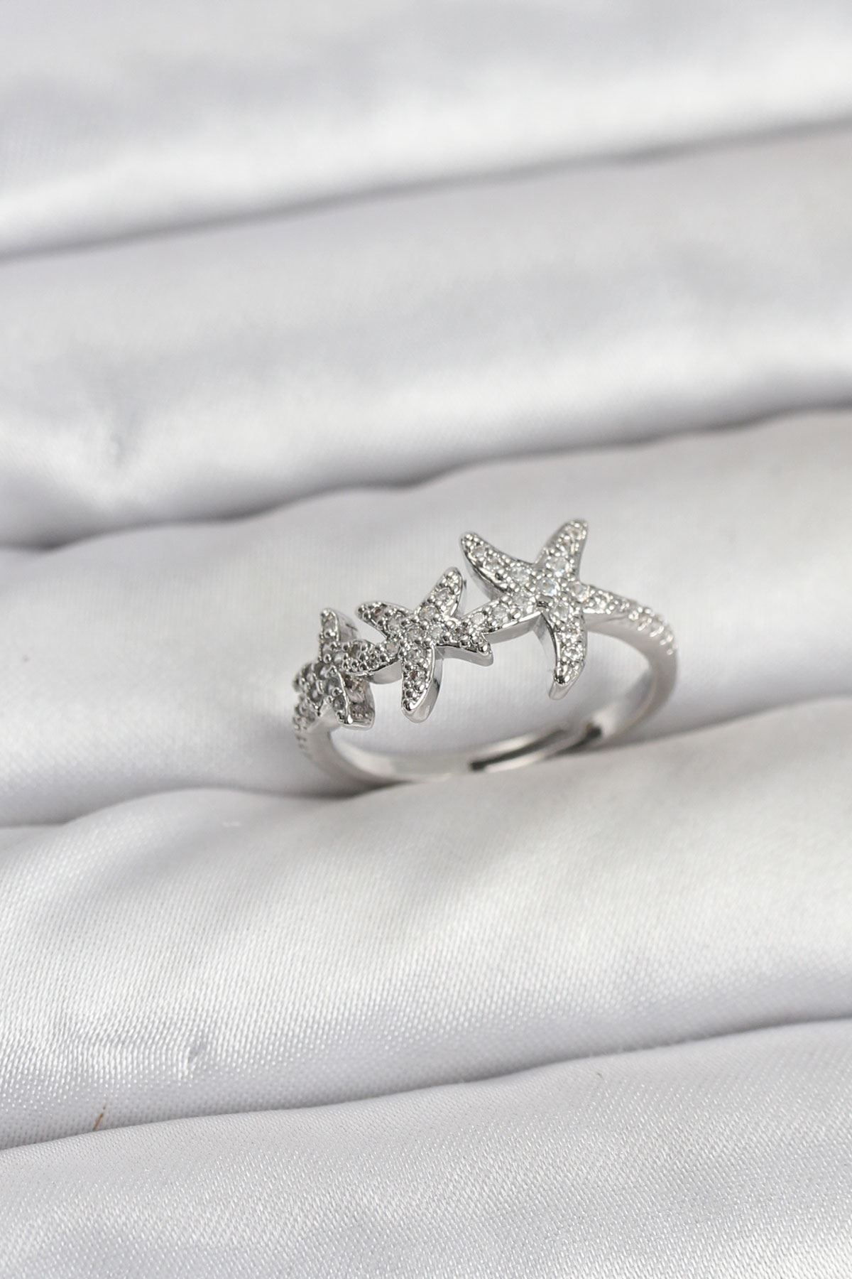 YRTCL Pirinç Yıldız Model Gümüş Renk Kadın Yüzük