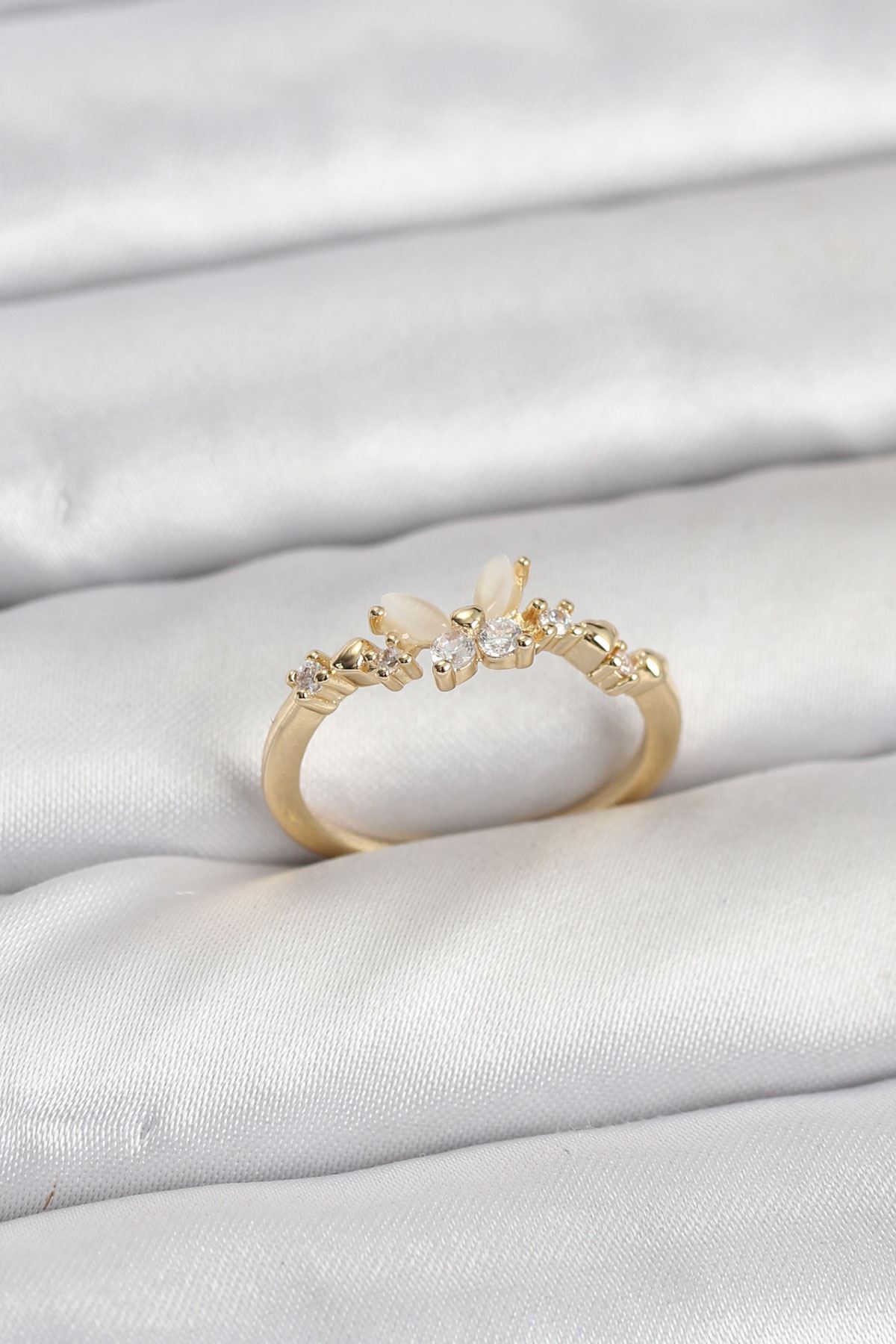 YRTCL Kelebek Model Gold Renk Pirinç Kadın Yüzük