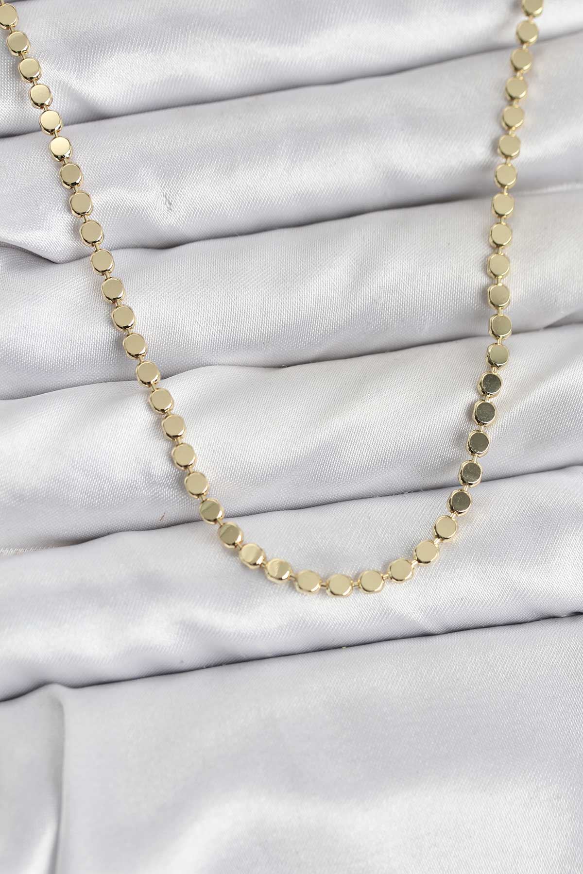 YRTCL 316L Çelik Zincir Gold Renk Ezme Zincir Model 65 cm Kadın Kolye