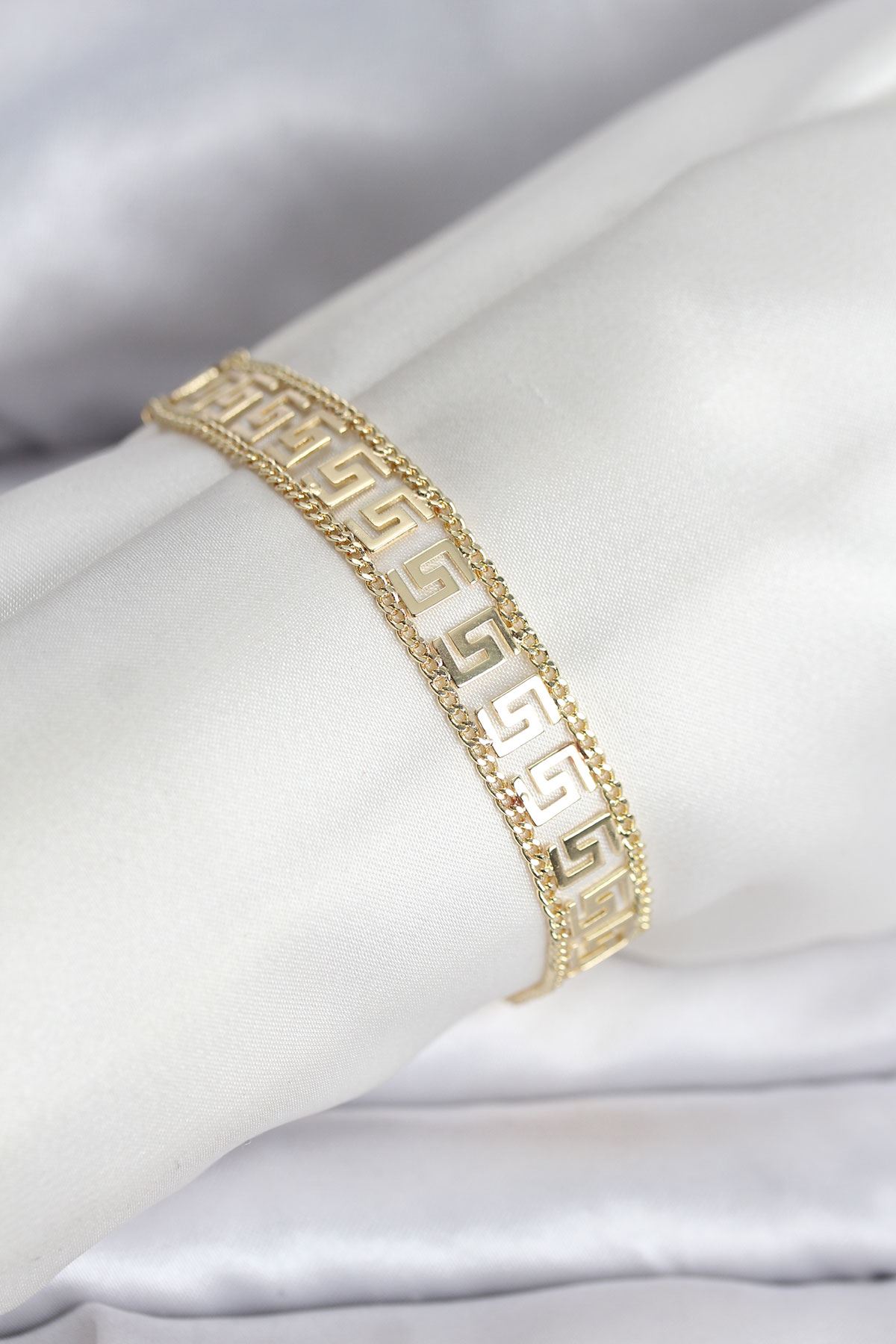 YRTCL 316L Çelik Gold Renk Labirent Model Kadın Bileklik