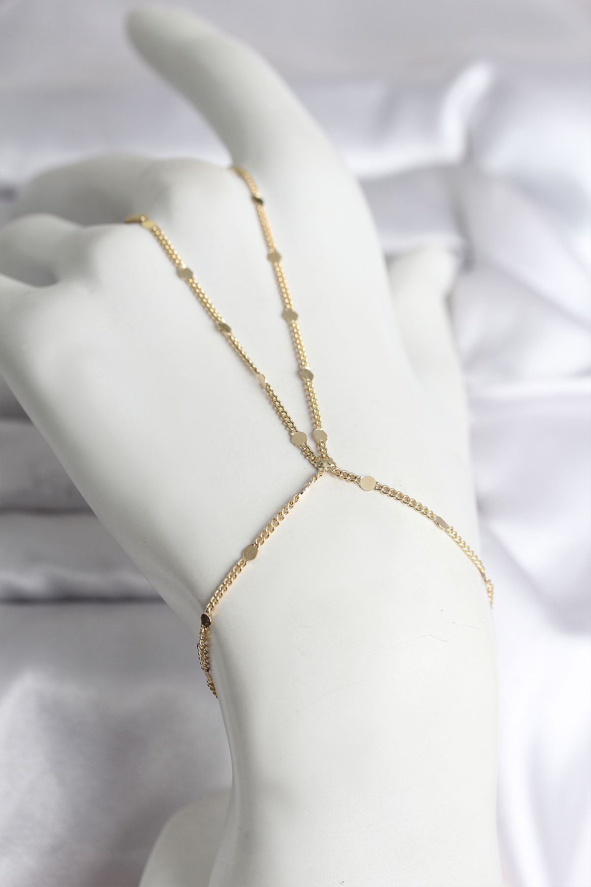 YRTCL 316L Çelik Gold Renk Parçalı Ezme Zincir Model Kadın Şahmeran