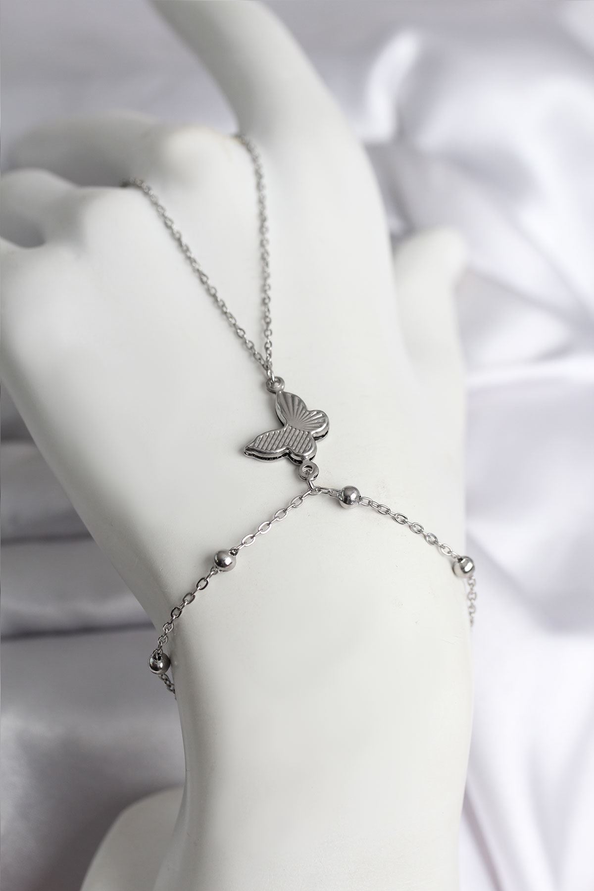 YRTCL 316L Çelik Gümüş Renk Kelebek Model Kadın Şahmeran