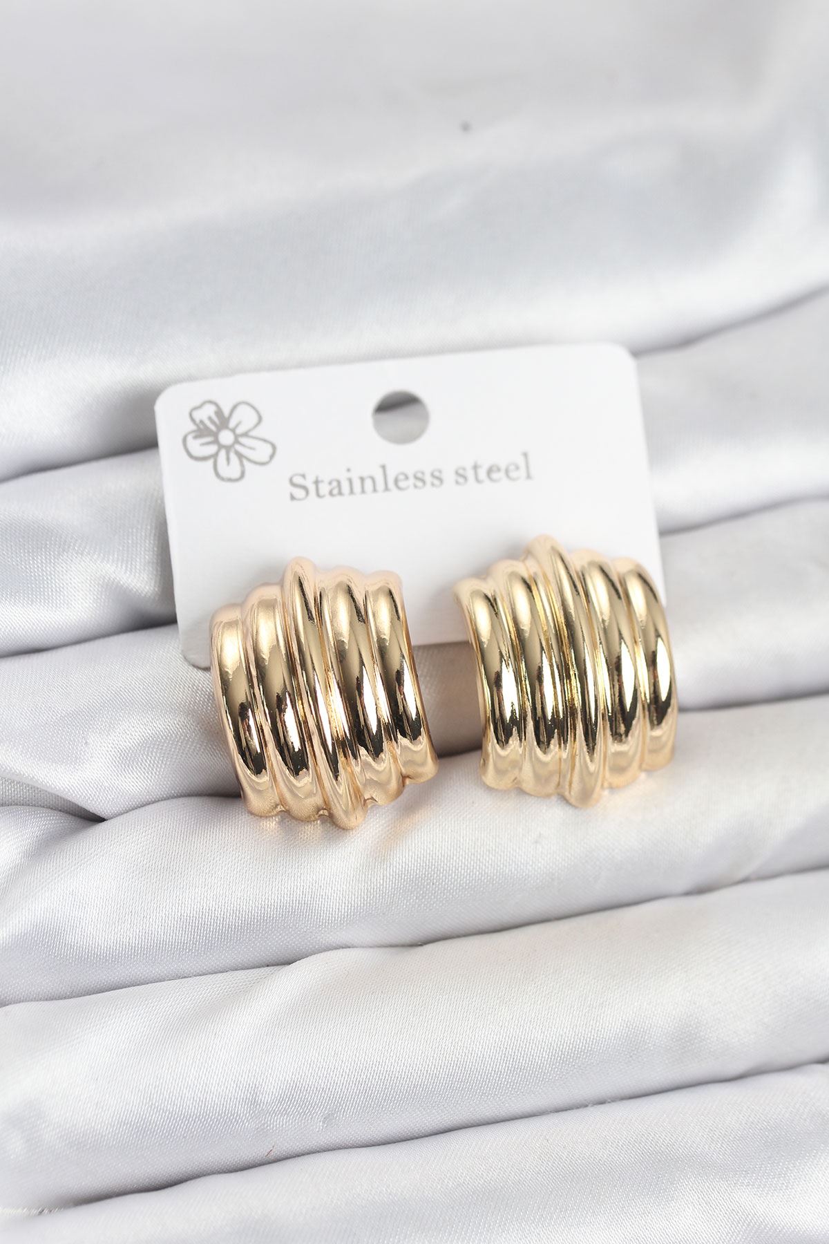 YRTCL Vintage Model 316L Çelik Gold Renk Kadın Küpe