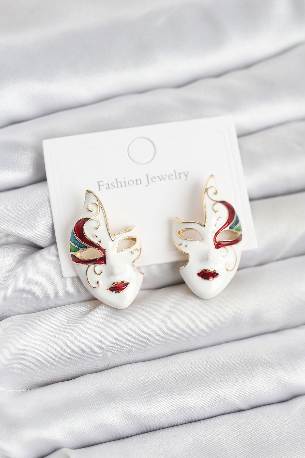 YRTCL Pirinç Maske Model Kadın Küpe