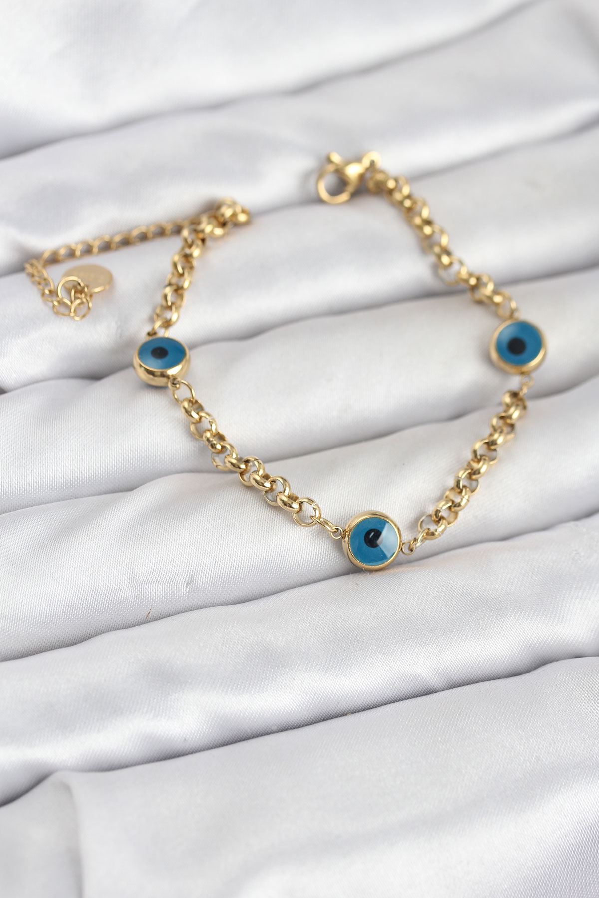 YRTCL 316L Çelik Nazar Model Gold Renk Kadın Bileklik