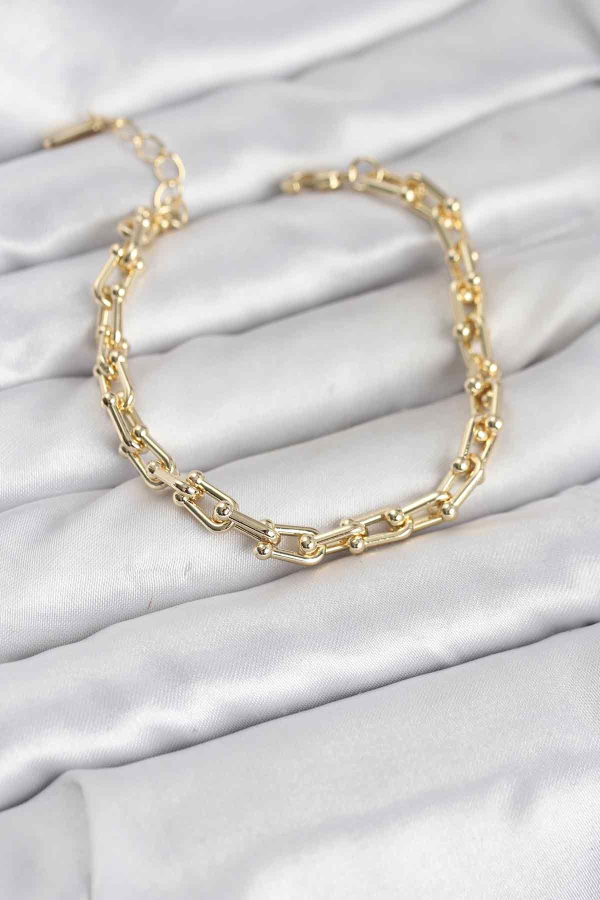 YRTCL Gold Renk Tifani Model Pirinç Kadın Bileklik