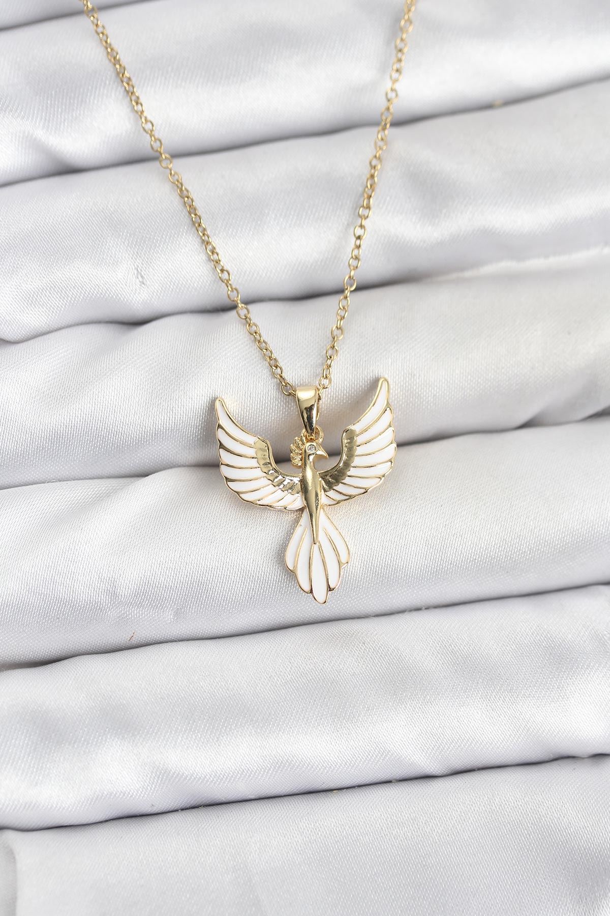 YRTCL 316L Çelik Zincir Gold Renk Anka Kuşu Model Kadın Kolye