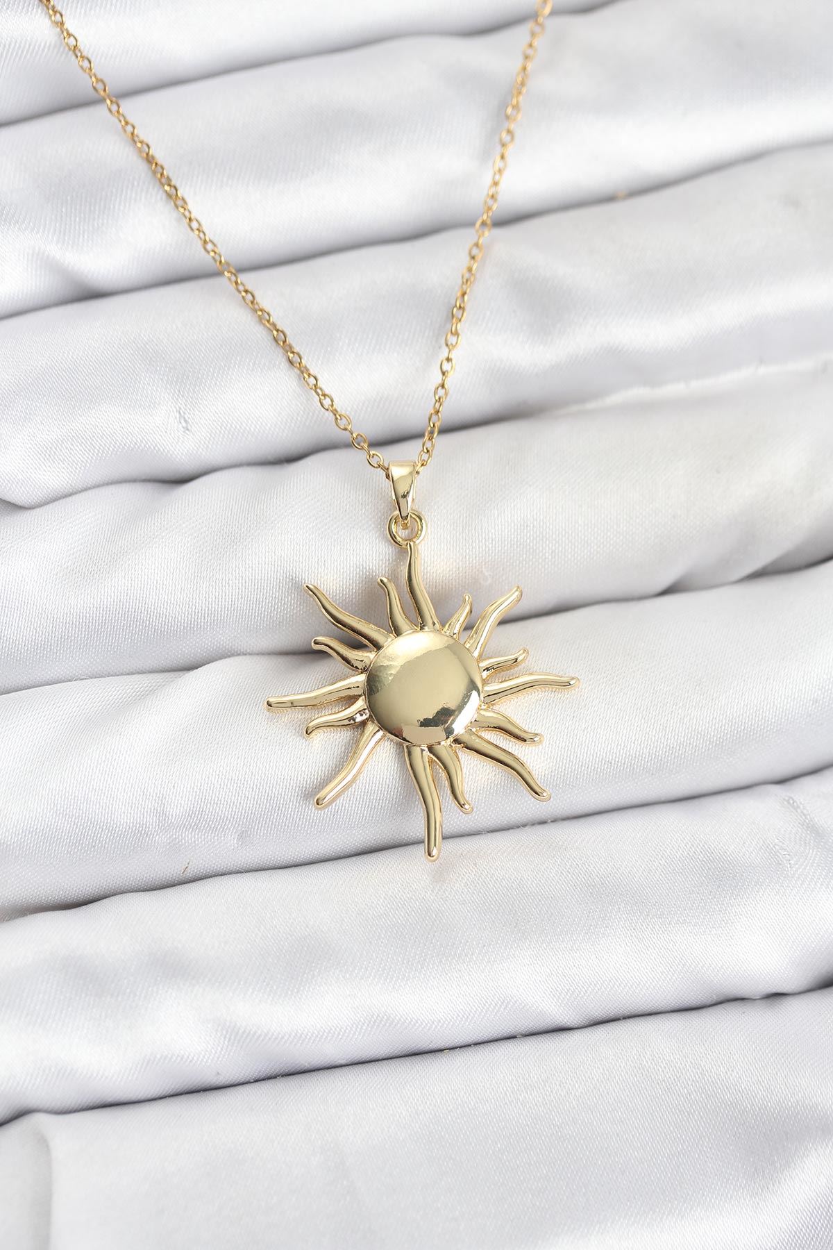 YRTCL 316L Çelik Zincir Gold Renk Güneş Model Kadın Kolye