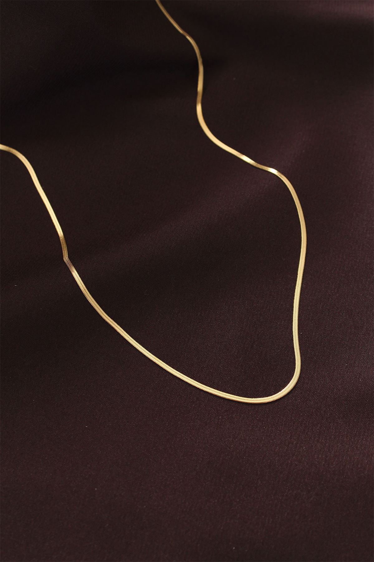 YRTCL Çelik Gold Renk 60 cm İnce İtalyan Zincir Kolye