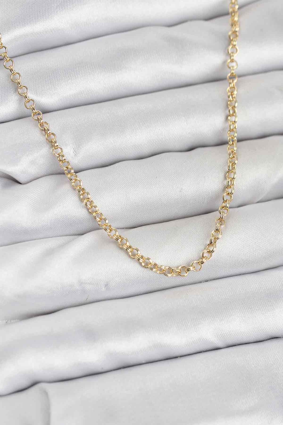 YRTCL CM Gold Renk Pirinç Halkalı Model Kadın Kolye