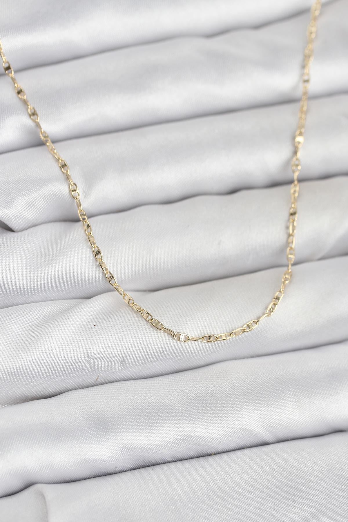 YRTCL CM 14K Gold Renk Gemici Zincir Model 60 cm Kadın Kolye