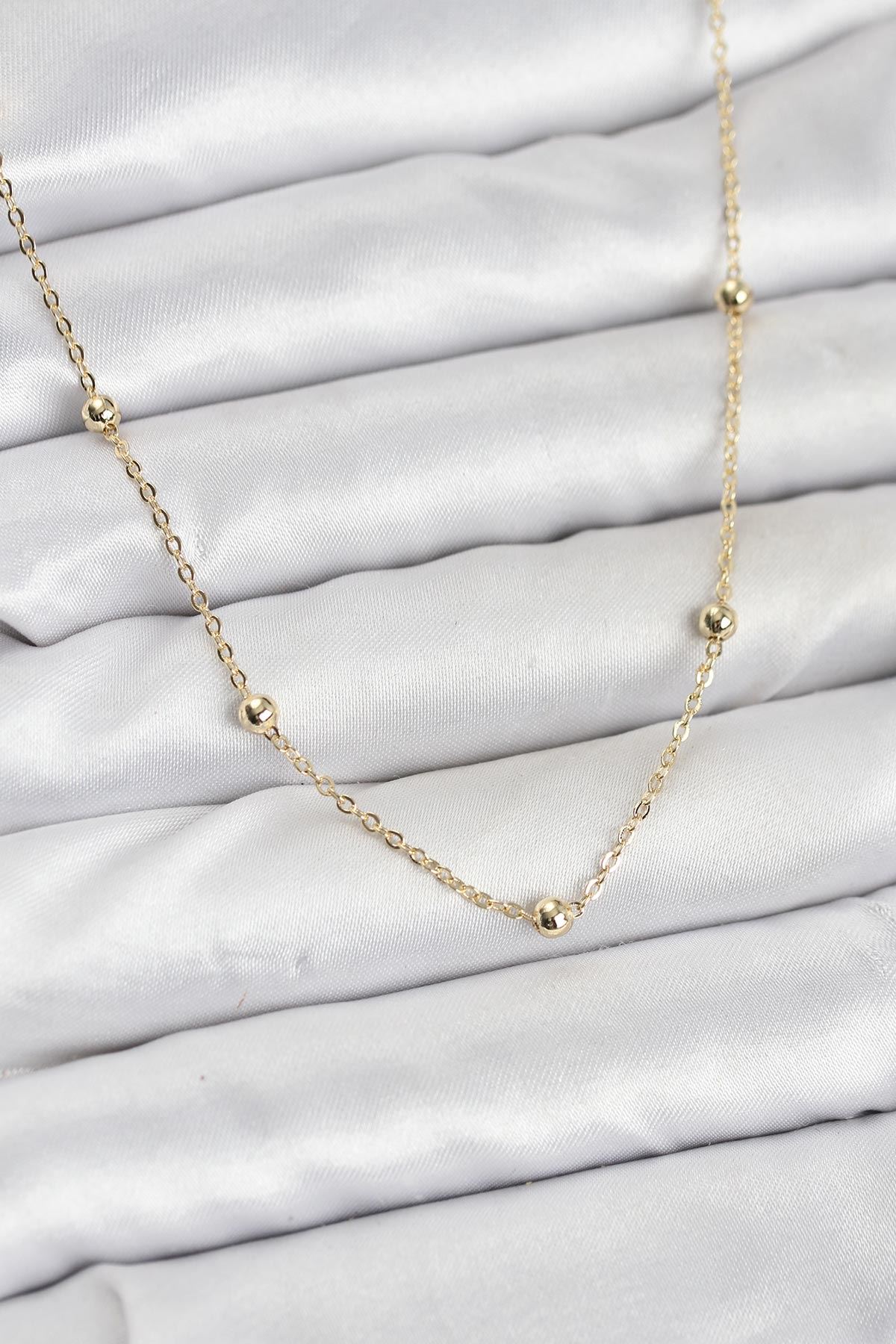 YRTCL CM Gold Renk Top Zincirli Kadın Kolye