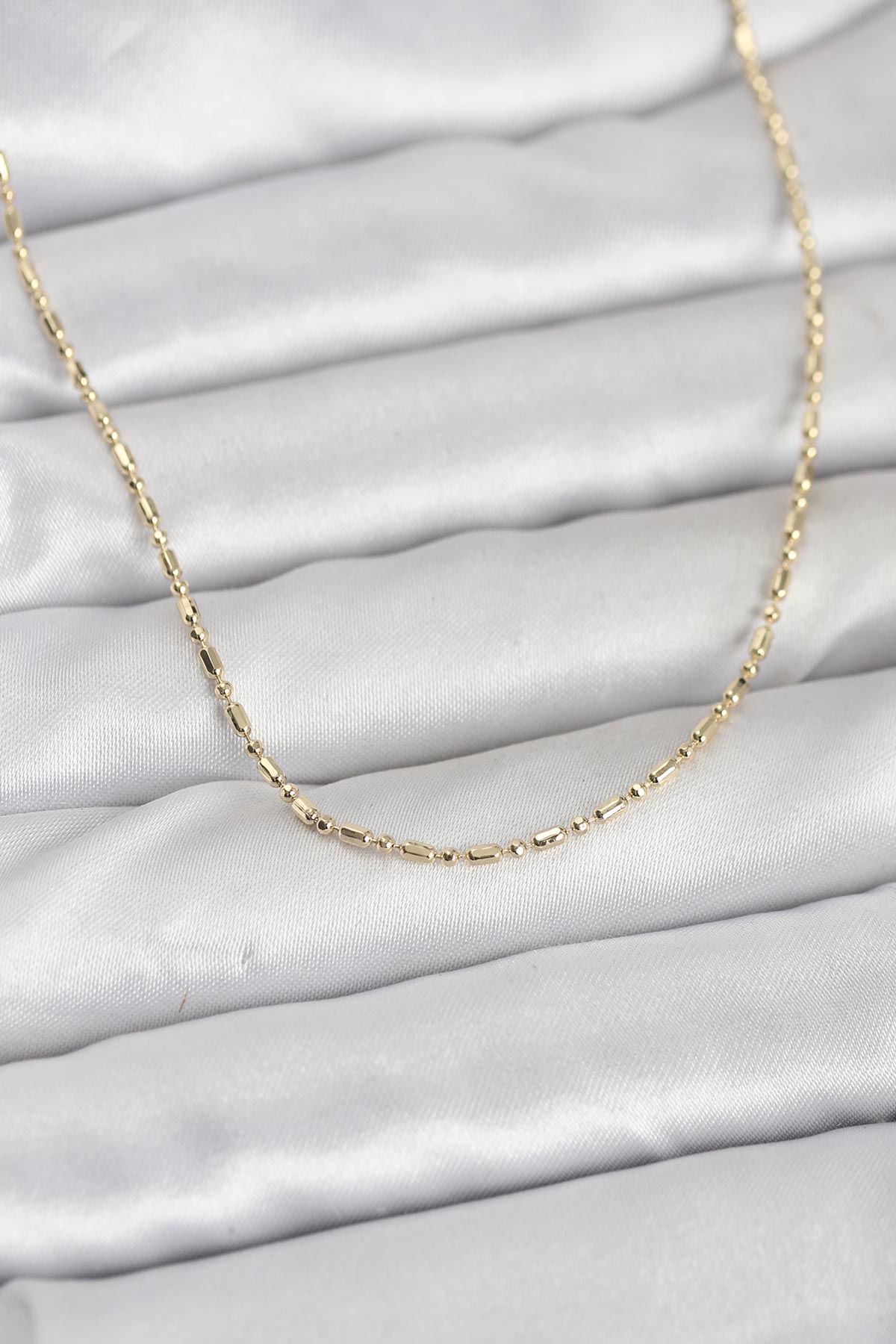 YRTCL CM 14K Gold Renk Zincirli 60 cm Kadın Kolye