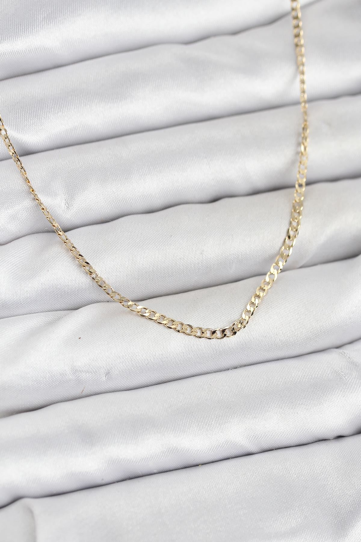 YRTCL CM 14K Gold Renk Pirinç Zincir Model Kadın Kolye