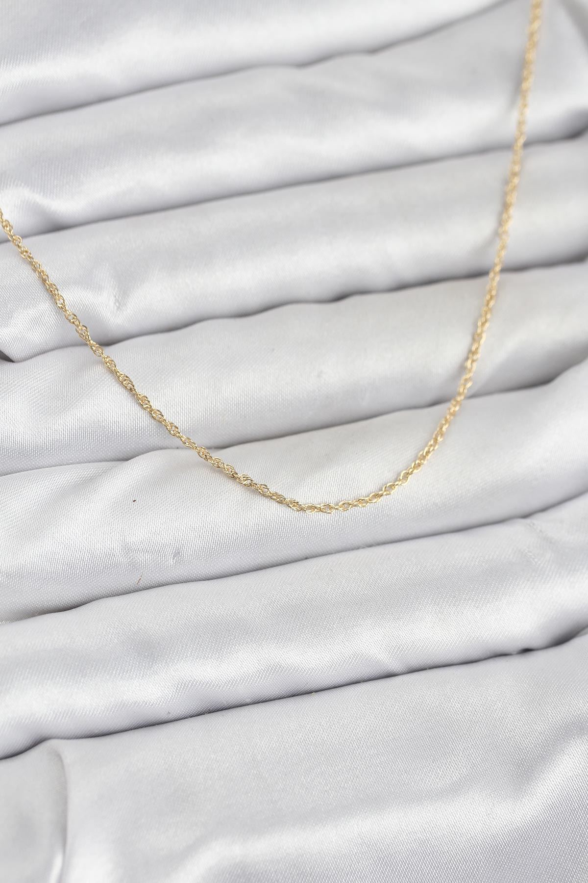 YRTCL CM 14K Gold Renk Burgu Model 60 cm Kadın Kolye