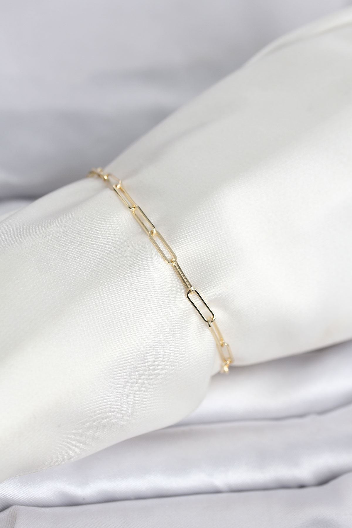 YRTCL CM 14K Gold Renk Ataç Zincir Model Kadın Bileklik