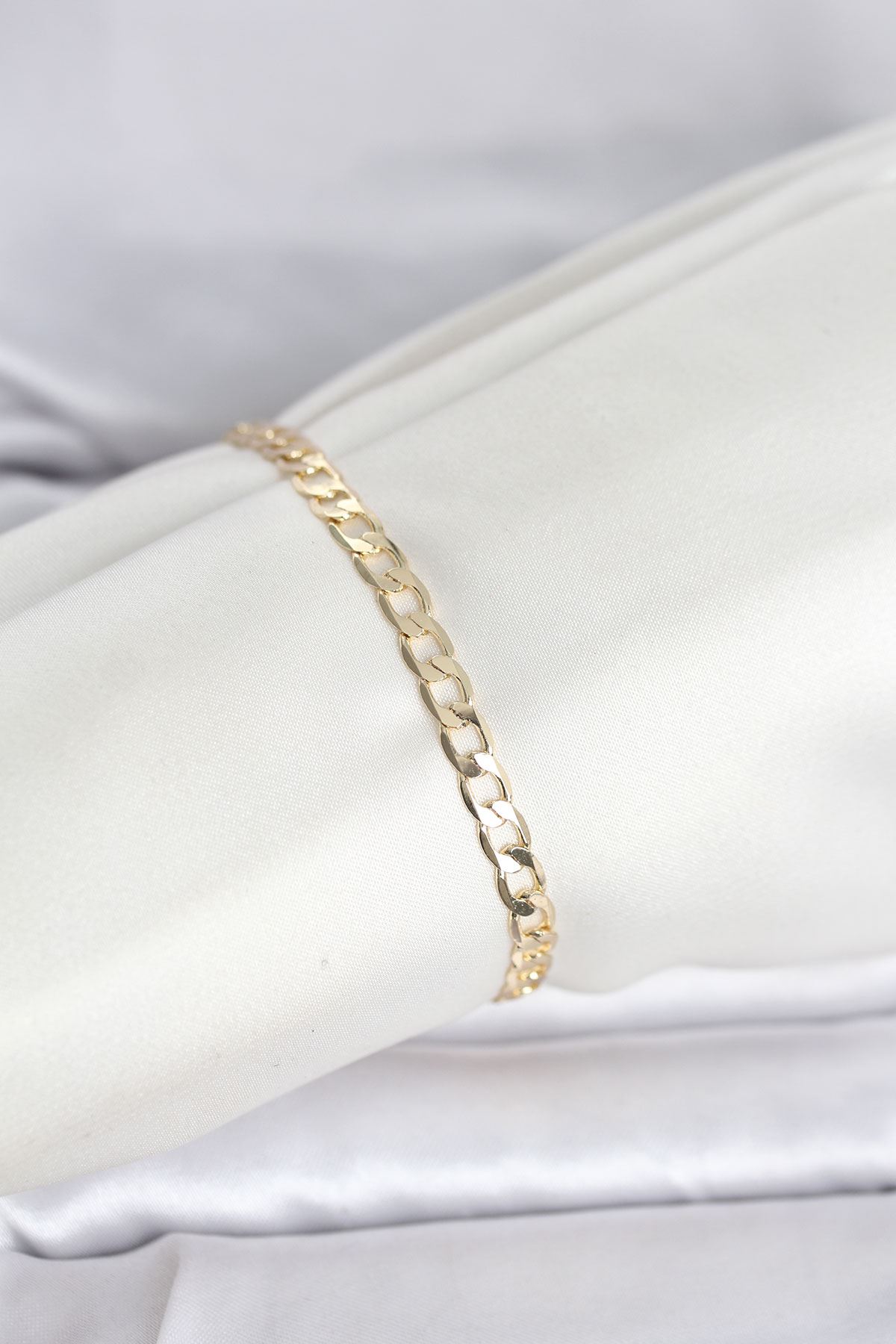 YRTCL CM 14K Gold Renk Halka Zincir Model Kadın Bileklik