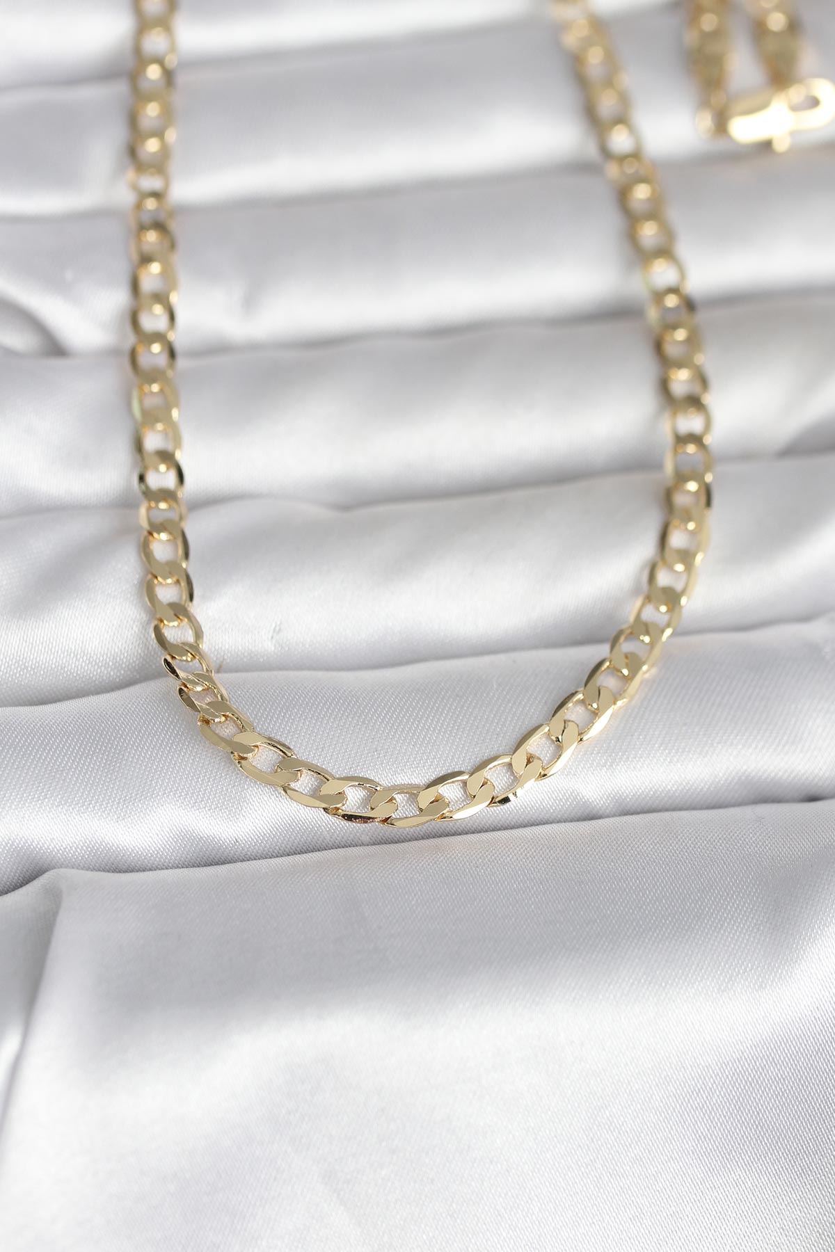 YRTCL CM 14K Gold Renk Kalın Zincir Model 60 cm Kadın Kolye