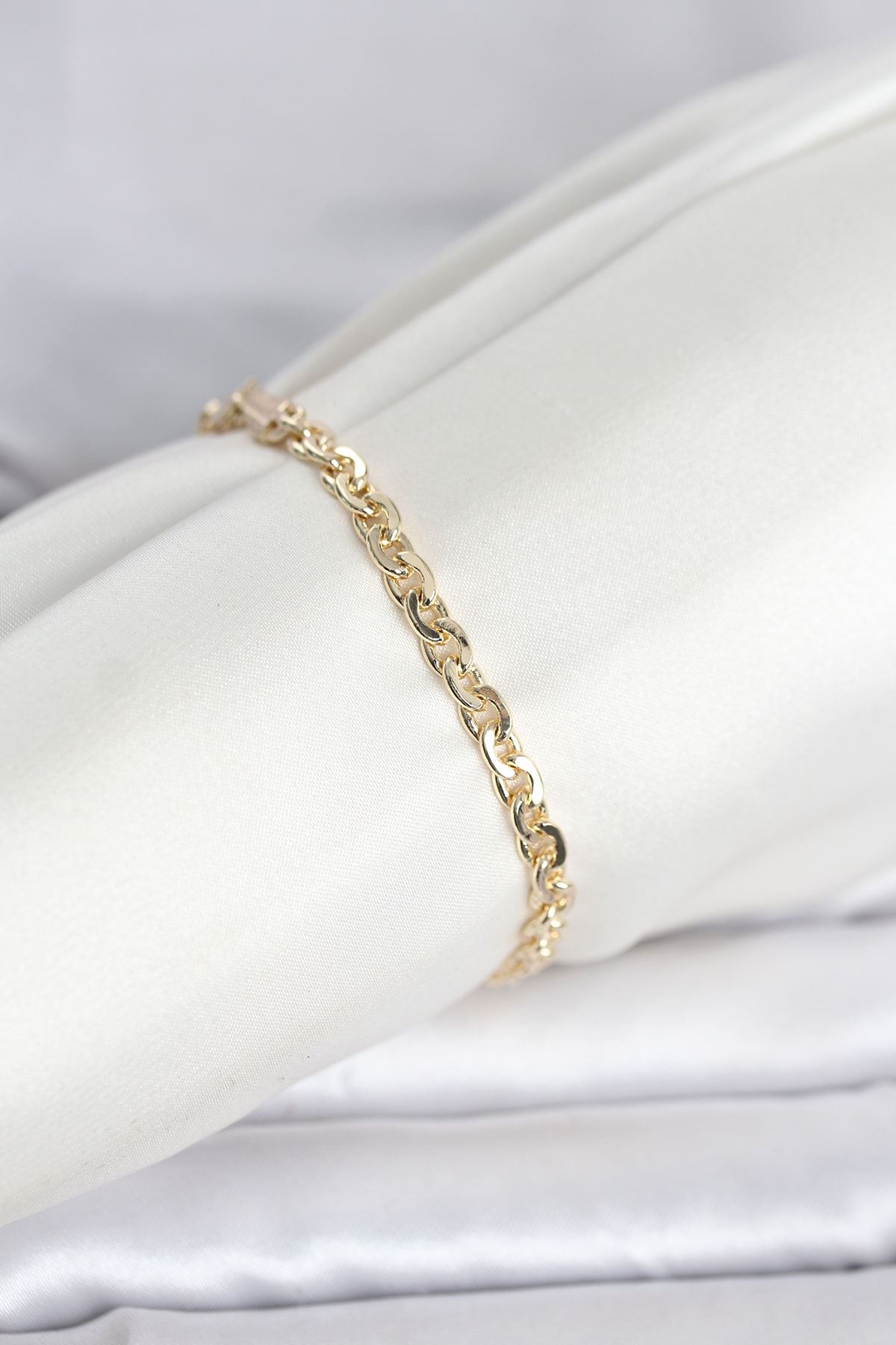 YRTCL CM 14K Gold Renk Zincir Model Kadın Bileklik