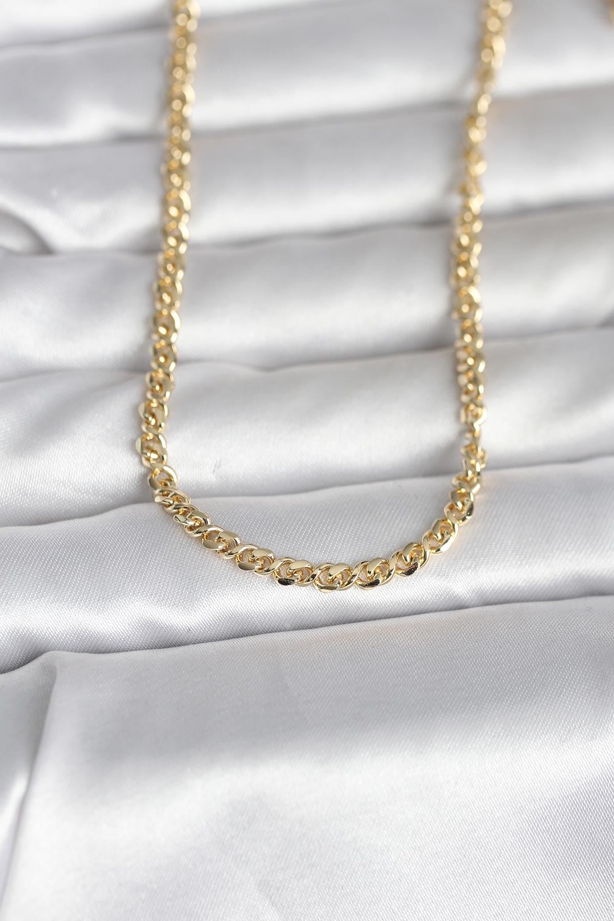 YRTCL CM 14K Gold Renk Zincir Model 60 cm Kadın Kolye