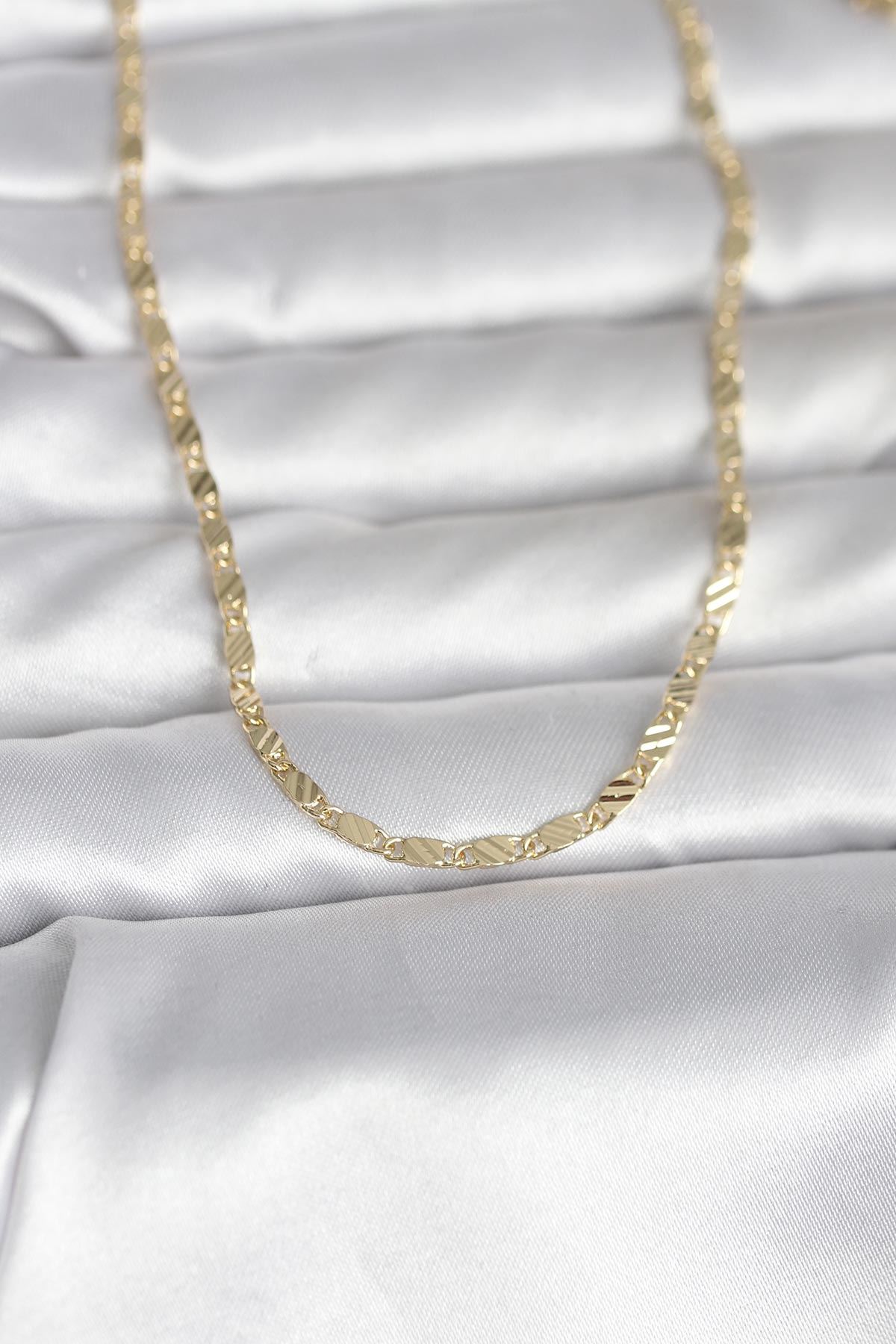 YRTCL CM 14K Gold Renk Çizgi Lazer Model 60 cm Kadın Kolye