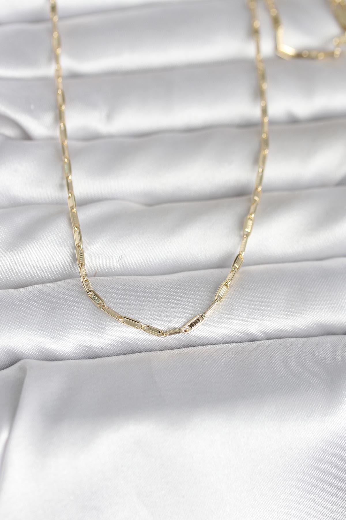 YRTCL CM 14K Gold Renk İnce Ataç Zincir Model 60 cm Kadın Kolye