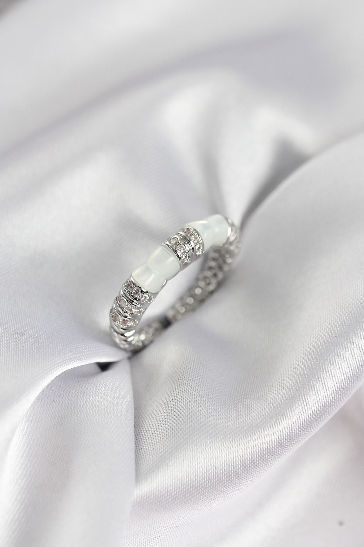 YRTCL Zirkon Taşlı Kemik Model Gümüş Renk Kadın Yüzük