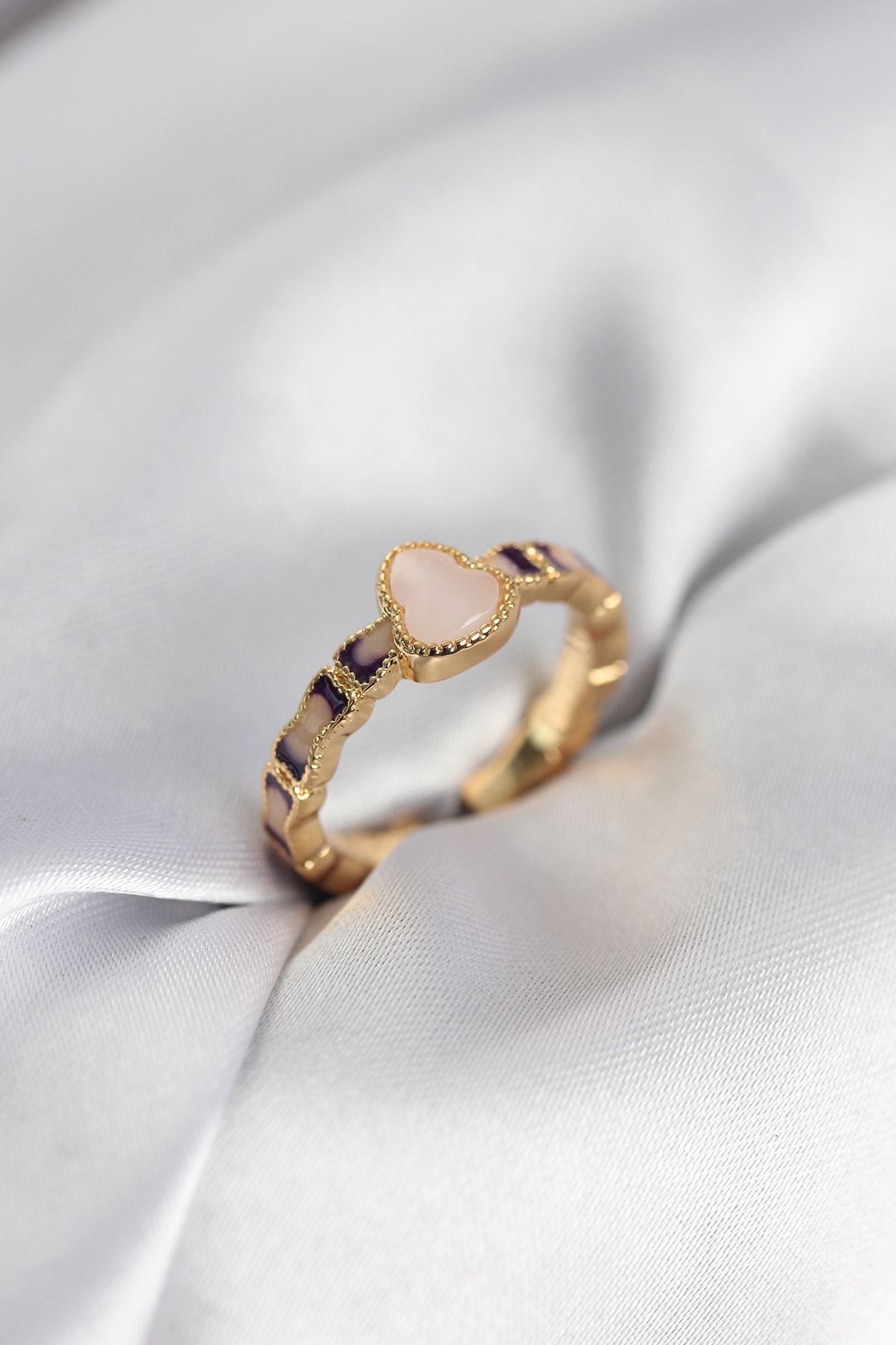 YRTCL Gold Renk Mineli Su Kabağı Model Kadın Yüzük