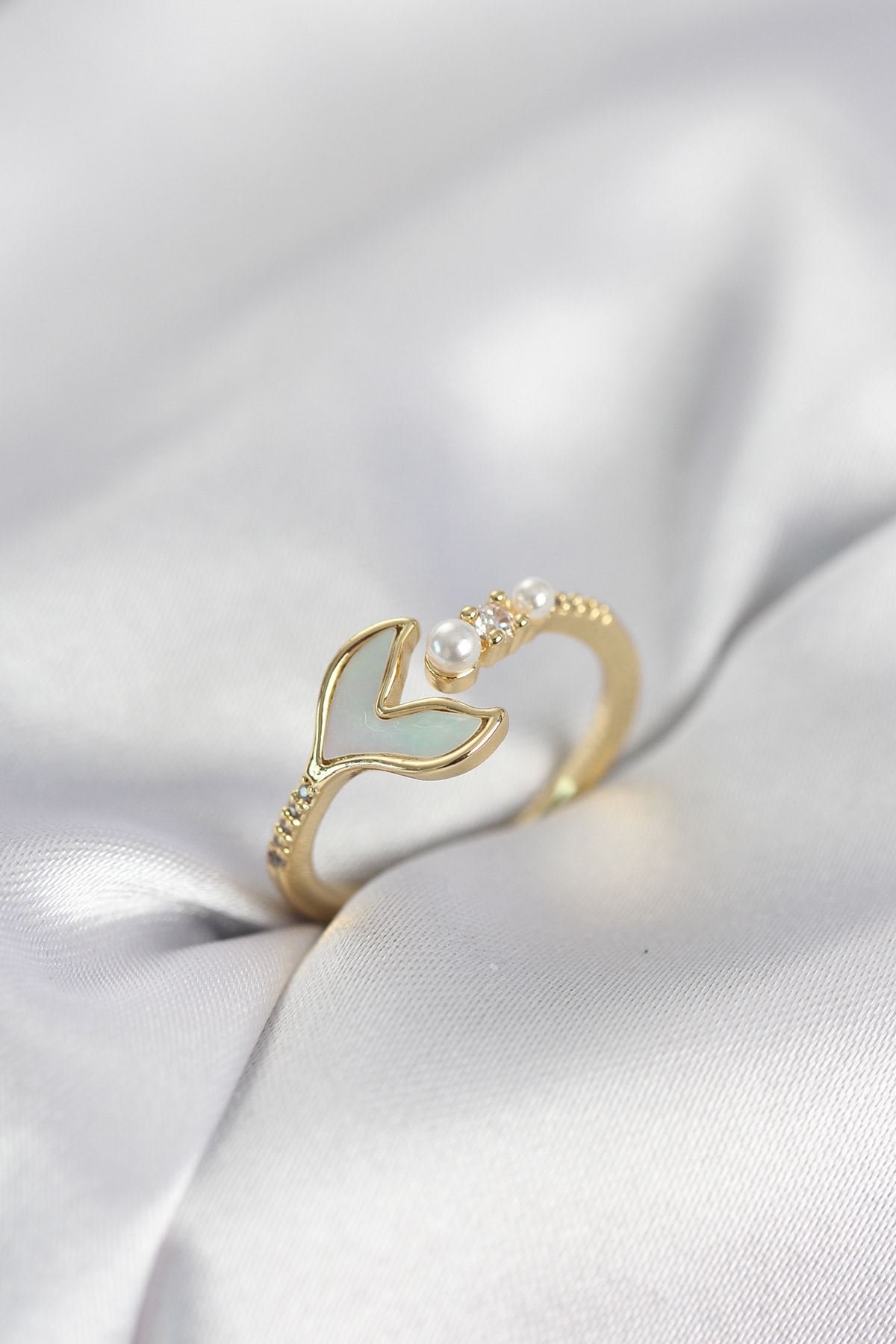 YRTCL Gold Renk Balık Kuyruğu Model Kadın Yüzük