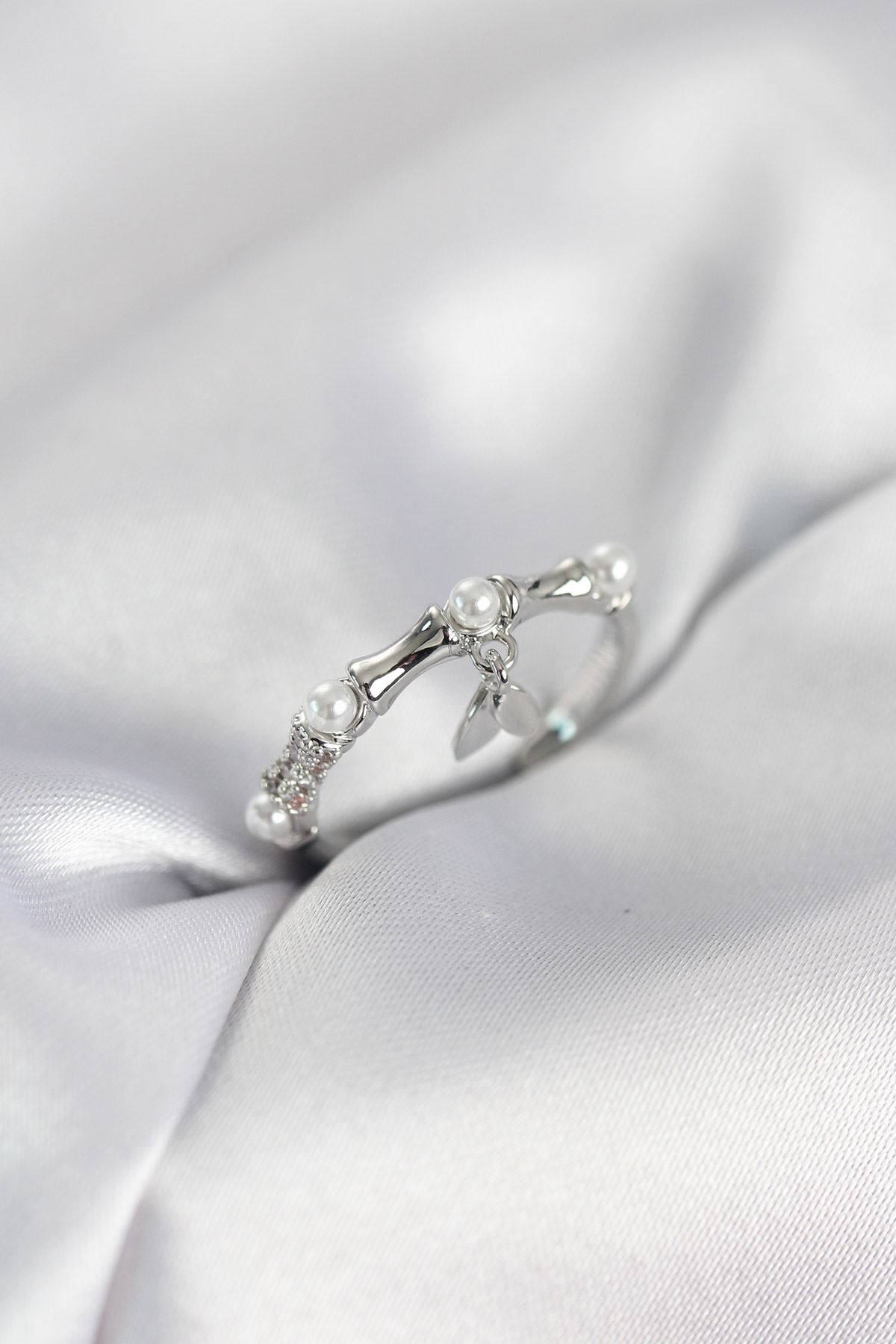 YRTCL Gümüş Renk Sallantılı Kemik Model Kadın Yüzük