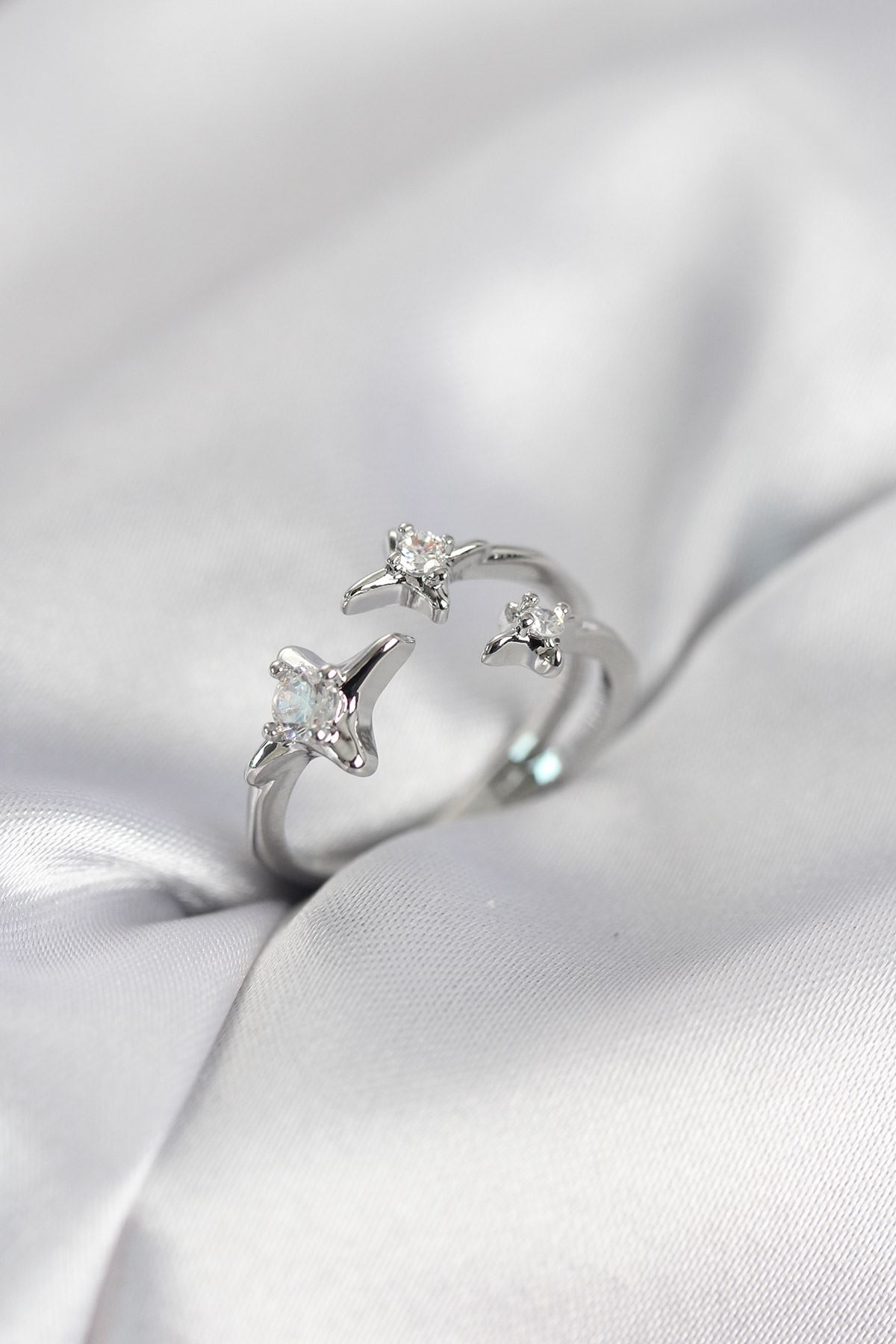 YRTCL Minimal Kutup Yıldızı Model Gümüş Renk Kadın Yüzük