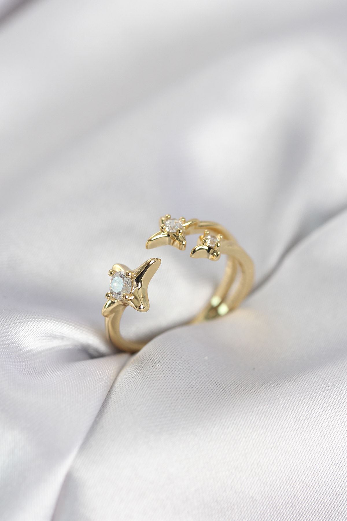 YRTCL Minimal Kutup Yıldızı Model Gold Renk Kadın Yüzük