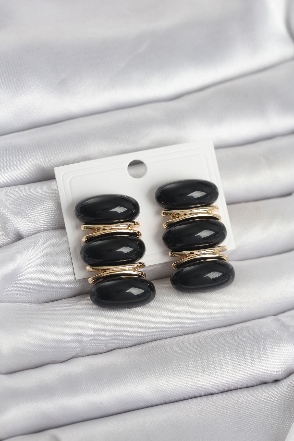 YRTCL Siyah Vintage Model Gold Renk Kadın Küpe