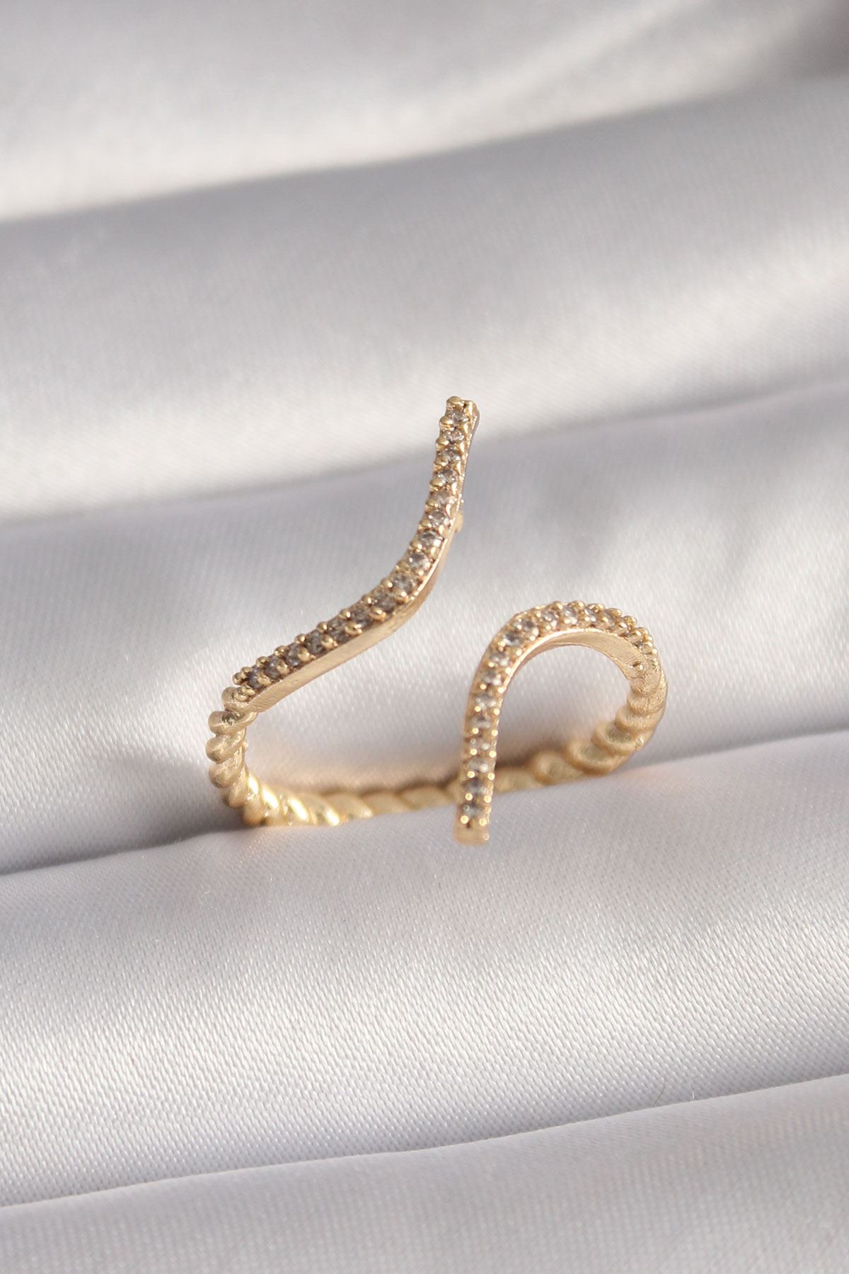 YRTCL Pirinç Gold Renk Zirkon Taşlı Kadın Yüzük